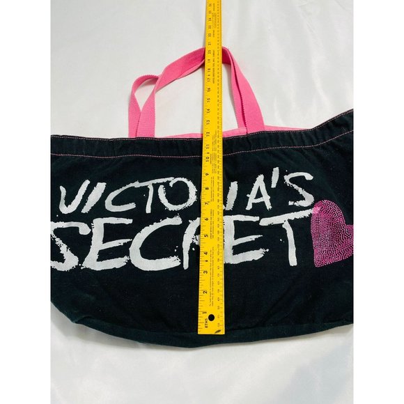 Victoria's Secret Thick Canvas Reusable Shopping Bay With Pink Handle Logo - Picture 3 of 7